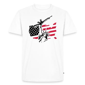 USA STATUE - Men's Premium Organic T-Shirt - white - Front - Nico (187cm)