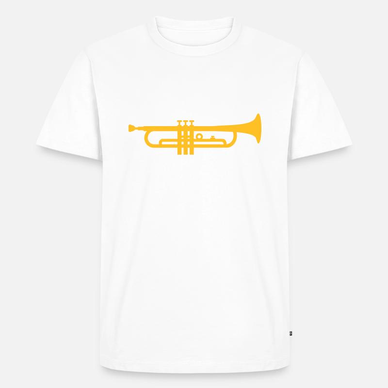 Trompete - Männer Premium Bio T-Shirt - Weiß