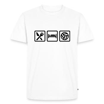 Eat Sleep Volleyball - T-shirt Premium bio Homme - blanc - Devant - Nico (187cm)