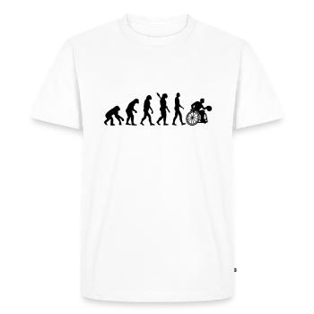 Évolution Chaise roulante Basketball - T-shirt Premium bio Homme - blanc - Devant - Nico (187cm)