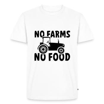 No farms, no food or food. Tractor - Men's Premium Organic T-Shirt - white - Front - Nico (187cm)