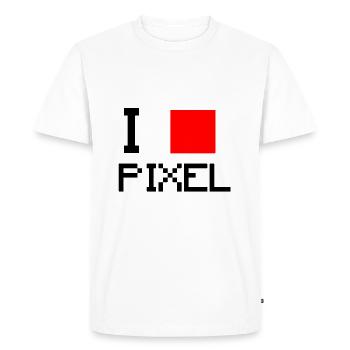 I love Pixel Gift Nerd Geek - Men's Premium Organic T-Shirt - white - Front - Nico (187cm)