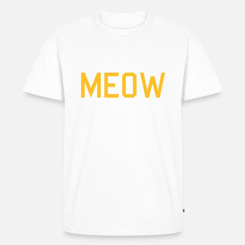 meow - Männer Premium Bio T-Shirt - Weiß