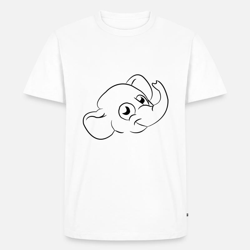 Elefant - Männer Premium Bio T-Shirt - Weiß