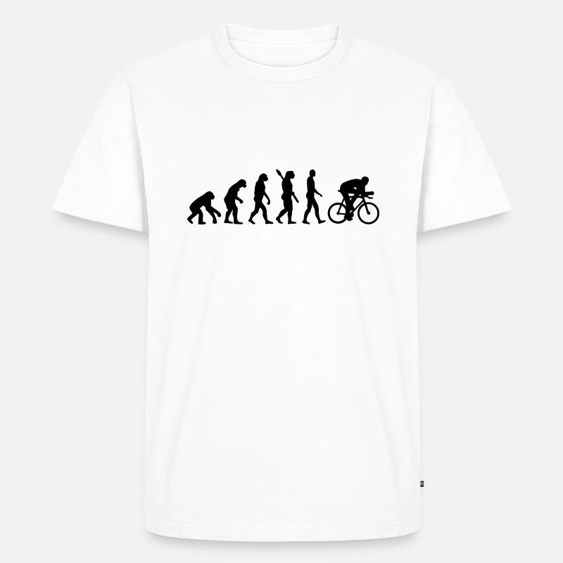 Evolution Radfahren - Männer Premium Bio T-Shirt - Weiß