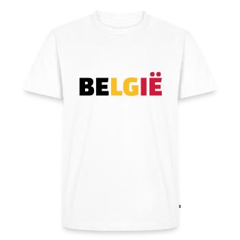Belgie - T-shirt Premium bio Homme - blanc - Devant - Nico (187cm)