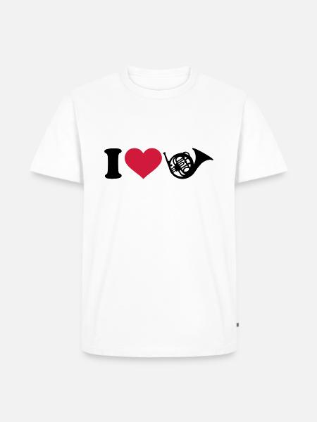 Waldhorn - Männer Premium Bio T-Shirt - Weiß