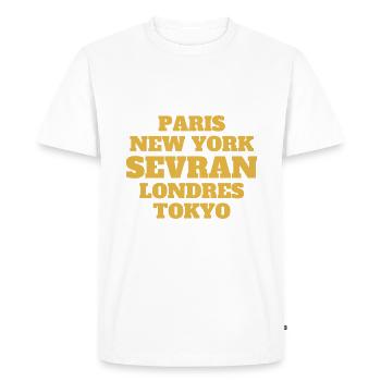 Sevran Style - Unique streets, unique style. - T-shirt Premium bio Homme - blanc - Devant - Nico (187cm)