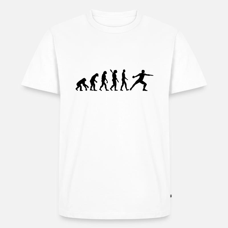 Évolution Lancer du disque - T-shirt Premium bio Homme - blanc