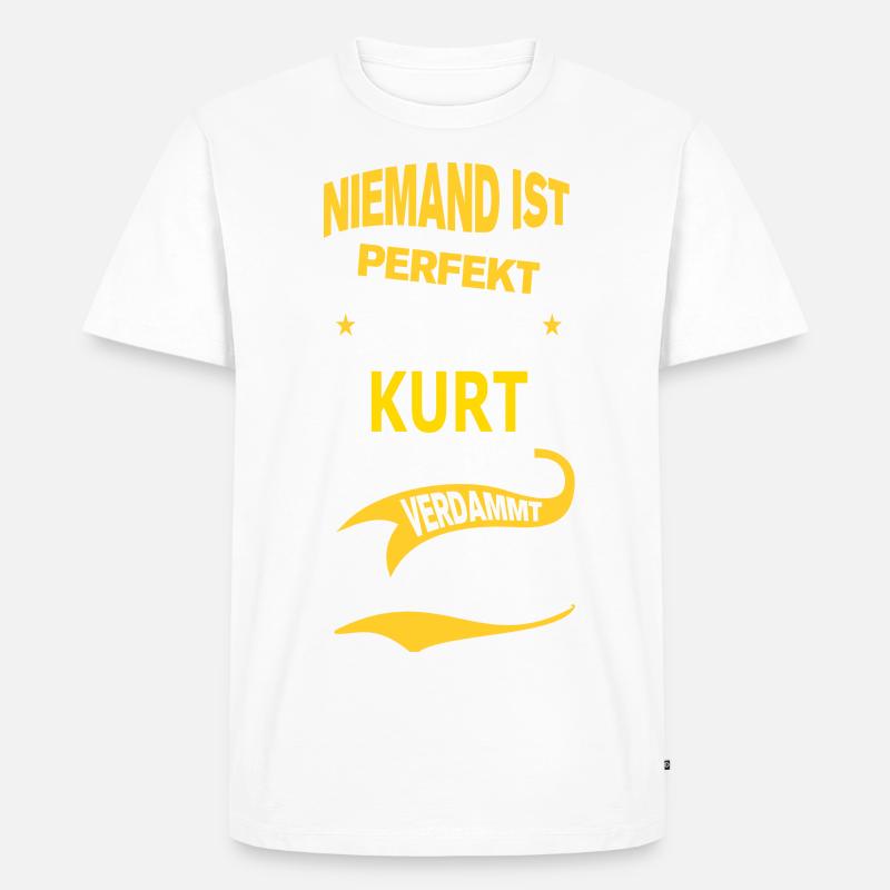 KURT - Männer Premium Bio T-Shirt - Weiß