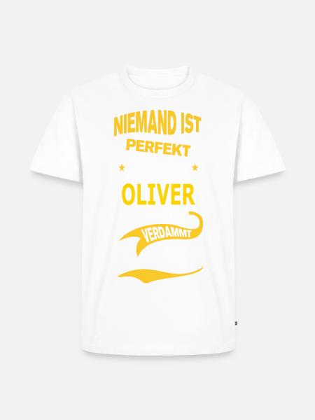 OLIVER - Männer Premium Bio T-Shirt - Weiß