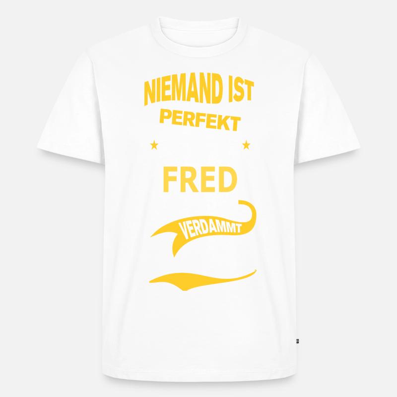 FRED - Männer Premium Bio T-Shirt - Weiß