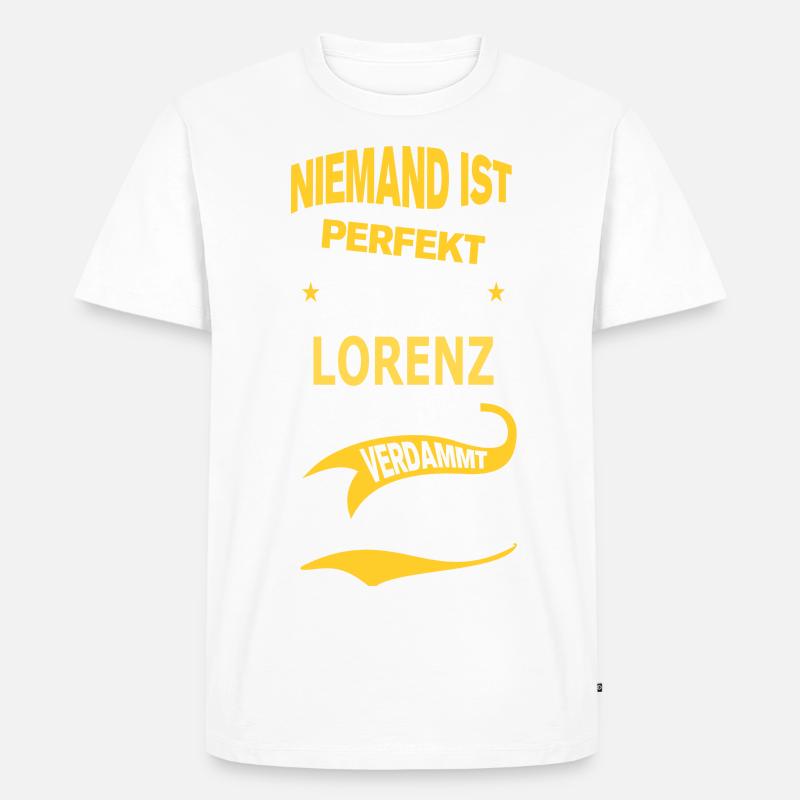 LORENZ - Männer Premium Bio T-Shirt - Weiß
