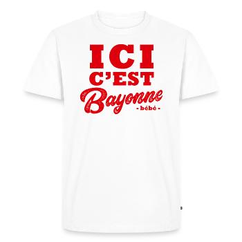 Bayonne Bayonnais fête fiera fêtes - T-shirt Premium bio Homme - blanc - Devant - Nico (187cm)