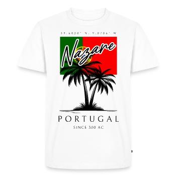 Palmiers de Nazaré, drapeau du Portugal, souvenir de voyage - T-shirt Premium bio Homme - blanc - Devant - Nico (187cm)