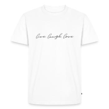 vivre l'amour rire beau amour dire cadeau - T-shirt Premium bio Homme - blanc - Devant - Nico (187cm)