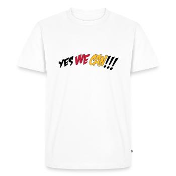 yes we can - Men's Premium Organic T-Shirt - white - Front - Nico (187cm)