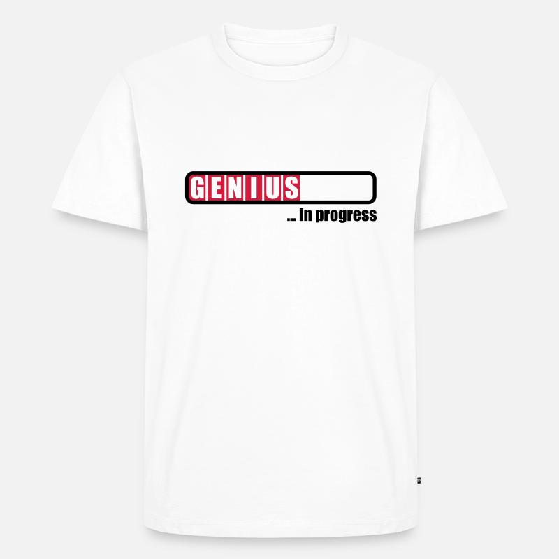 Genius in progress - Männer Premium Bio T-Shirt - Weiß