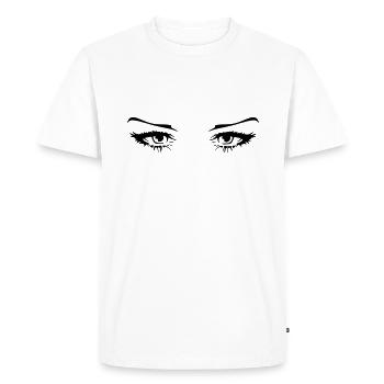 Yeux belle femme - T-shirt Premium bio Homme - blanc - Devant - Nico (187cm)