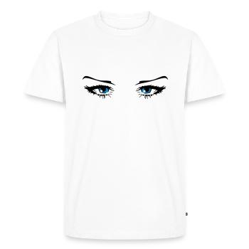 Yeux belle femme - T-shirt Premium bio Homme - blanc - Devant - Nico (187cm)