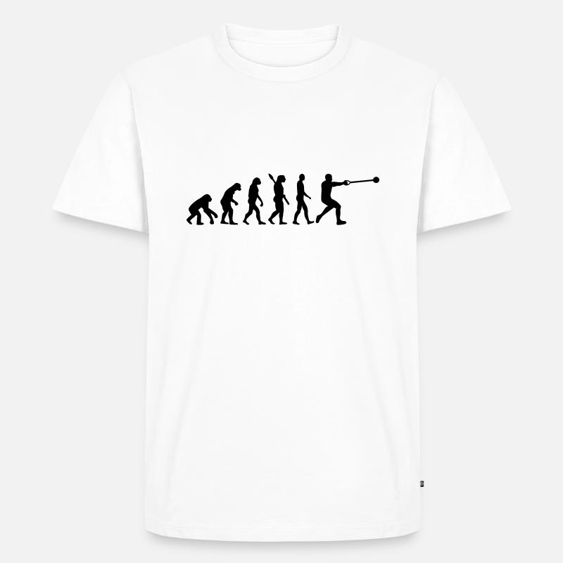 Evolution Lancer de marteau - T-shirt Premium bio Homme - blanc
