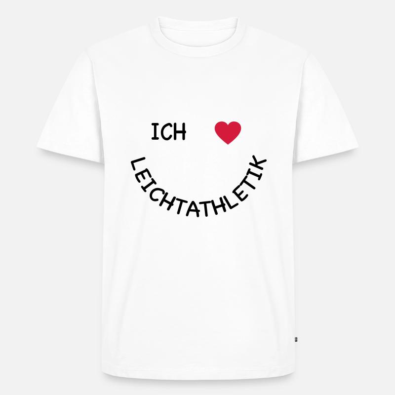 Ich liebe Leichtathletik - Männer Premium Bio T-Shirt - Weiß