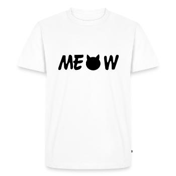 Meow - Men's Premium Organic T-Shirt - white - Front - Nico (187cm)