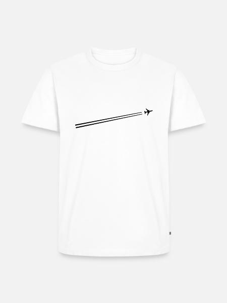 flugzeug - Männer Premium Bio T-Shirt - Weiß