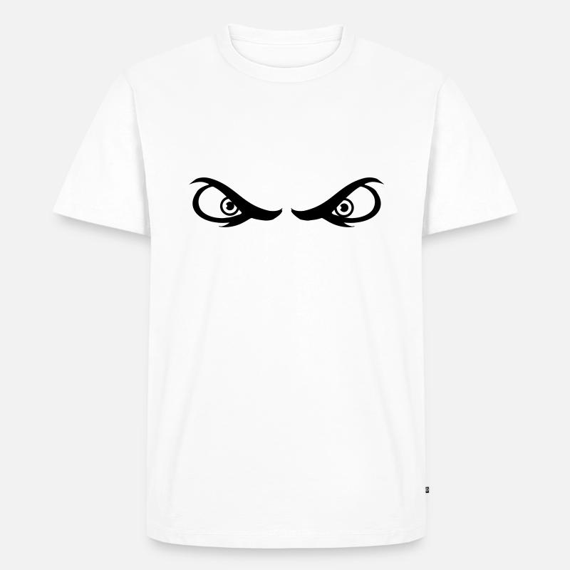 Augen gefährlich - Männer Premium Bio T-Shirt - Weiß