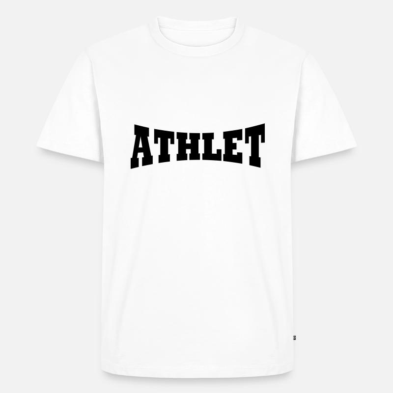 Athlet Schriftzug - Männer Premium Bio T-Shirt - Weiß