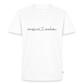 Monsieur Madame - T-shirt Premium bio Homme - blanc - Devant - Nico (187cm)