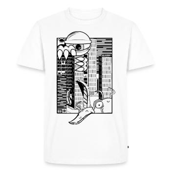 invasion city - T-shirt Premium bio Homme - blanc - Devant - Nico (187cm)