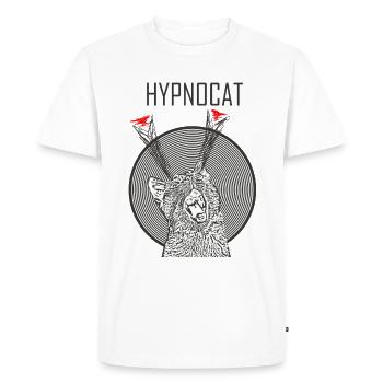 Hypnocat - Men's Premium Organic T-Shirt - white - Front - Nico (187cm)