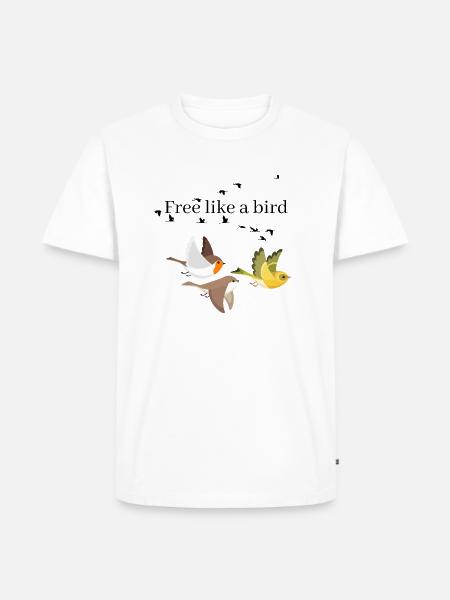 Free like a bird - Männer Premium Bio T-Shirt - Weiß