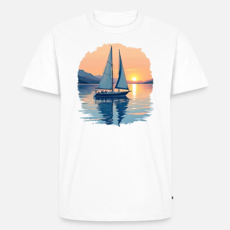 Segelboot auf dem Bodensee - Männer Premium Bio T-Shirt - Weiß