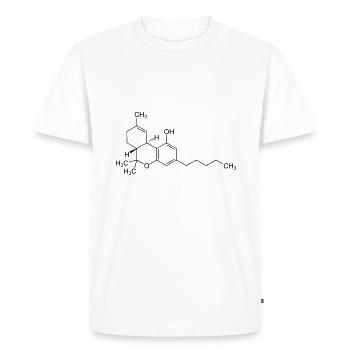 THC, Cannabis - Men's Premium Organic T-Shirt - white - Front - Nico (187cm)