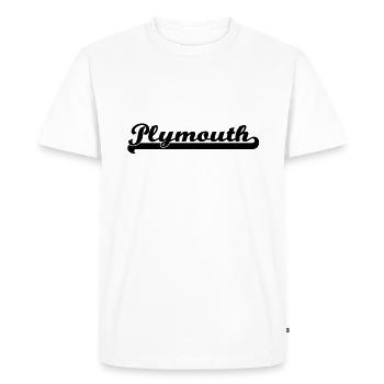 écrit de Plymouth - T-shirt Premium bio Homme - blanc - Devant - Nico (187cm)