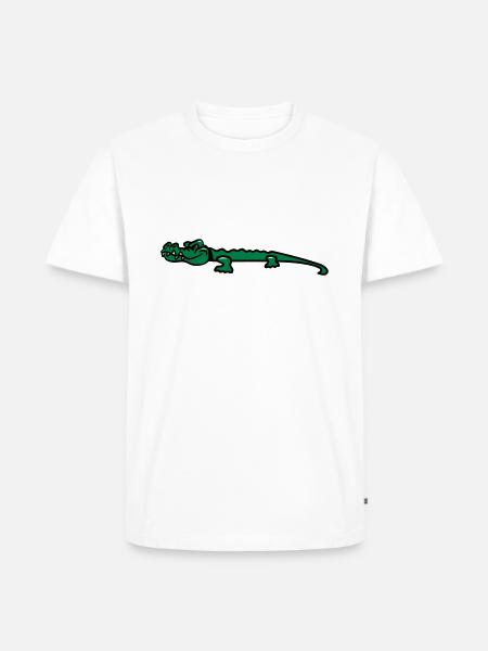 Krokodil lustig - Männer Premium Bio T-Shirt - Weiß