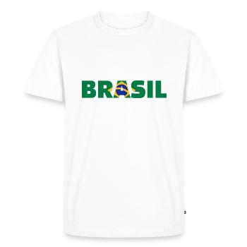 Brasil - T-shirt Premium bio Homme - blanc - Devant - Nico (187cm)
