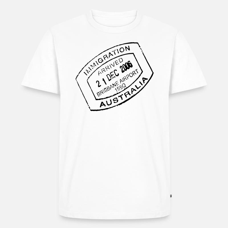 Reisebriefmarke - Männer Premium Bio T-Shirt - Weiß