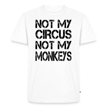 Pas mon cirque pas mes singes - dit - T-shirt Premium bio Homme - blanc - Devant - Nico (187cm)