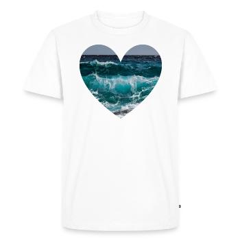 The Sea. - Heart. - Men's Premium Organic T-Shirt - white - Front - Nico (187cm)