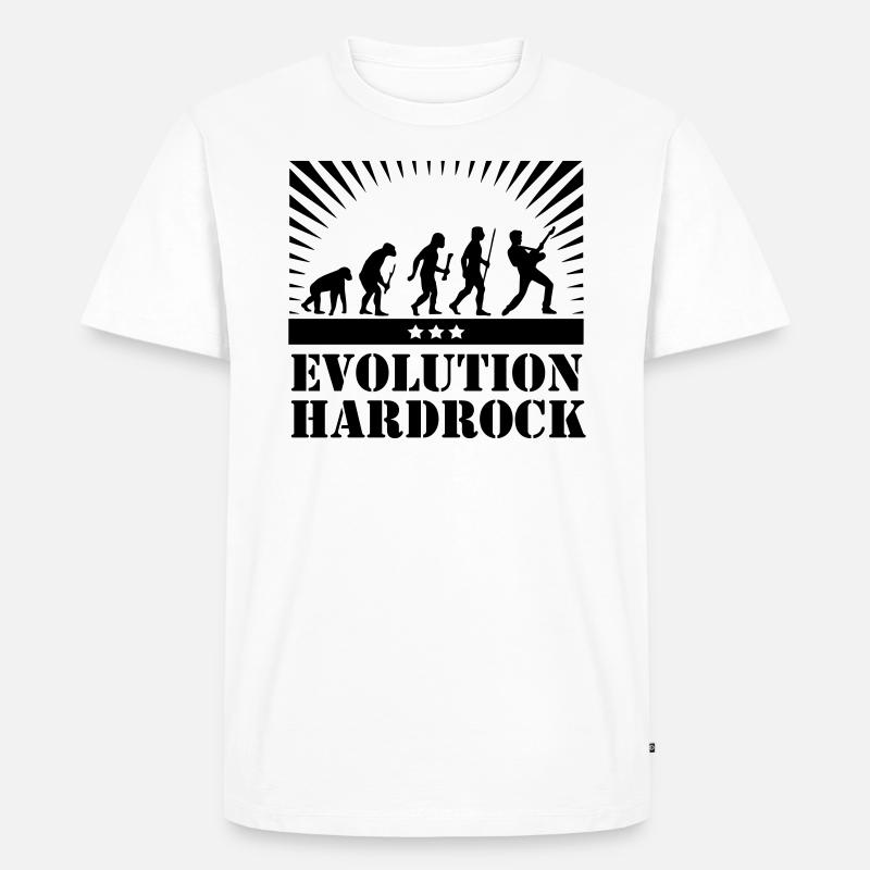 Evolution Hardrock - Männer Premium Bio T-Shirt - Weiß