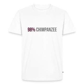 98 Percent Chimpanzee - Men's Premium Organic T-Shirt - white - Front - Nico (187cm)