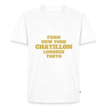 Châtillon Style- Unique streets, unique style. - T-shirt Premium bio Homme - blanc - Devant - Nico (187cm)