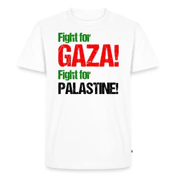 Battez-vous pour la Palestine idée chemise Shirt Gaza - T-shirt Premium bio Homme - blanc - Devant - Nico (187cm)