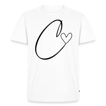 Letter C Letter C Calligraphy - Men's Premium Organic T-Shirt - white - Front - Nico (187cm)