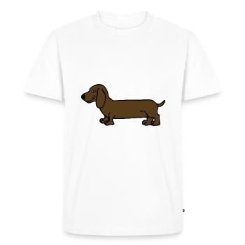 Teckel cool - T-shirt Premium bio Homme - blanc - Devant - Nico (187cm)