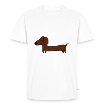 Dachshund fun - Men's Premium Organic T-Shirt - white - Front - Nico (187cm)