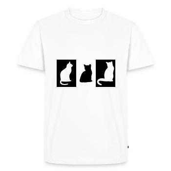 DZ0004 Statue de chat de tuile de chat - T-shirt Premium bio Homme - blanc - Devant - Nico (187cm)